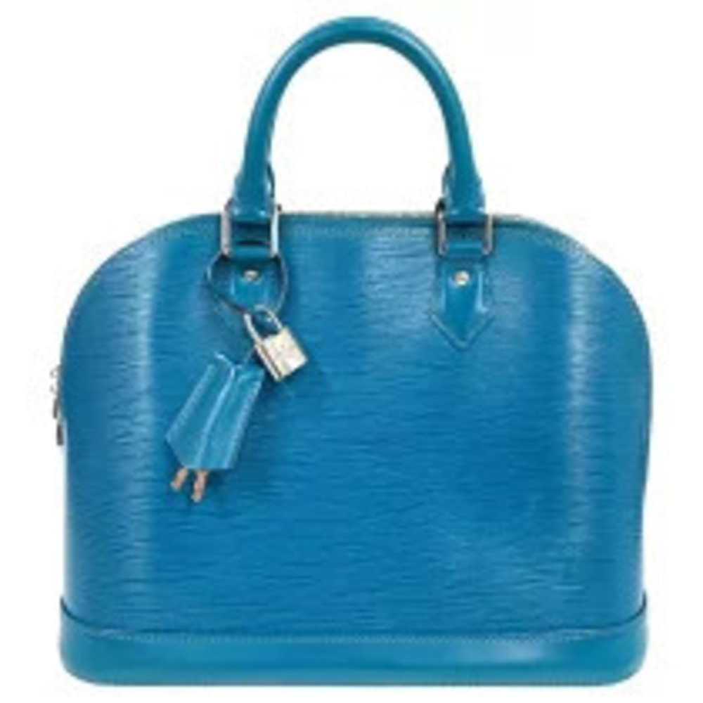 Louis Vuitton Alma Cyan Epi Leather Handbag
